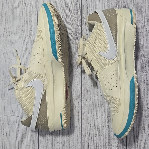 Nike Men's Ja Morant One Sneakers Khaki / Coconut Milk Size 10 - Picture 3 of 9